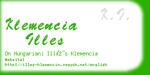 klemencia illes business card